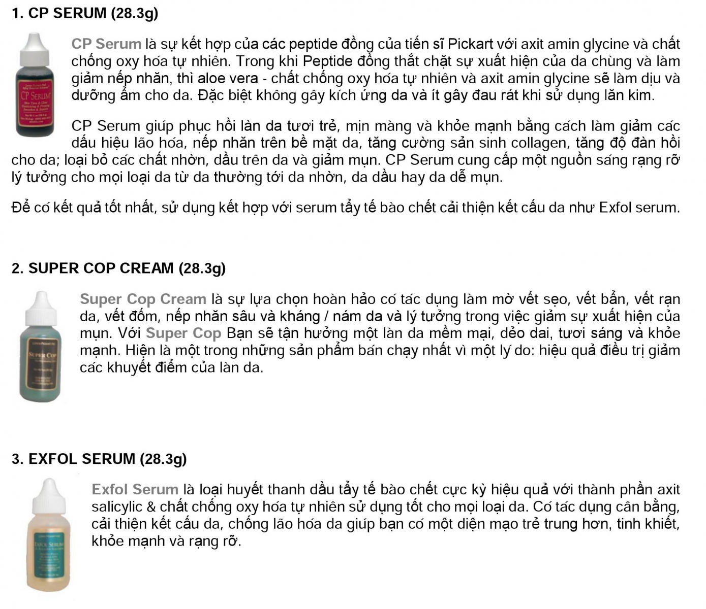 bộ serum và kem tái tạo da sau lăn kim